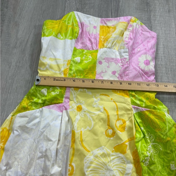Lilly Pulitzer - Multicolor Patchwork Strapless Dress Size 2 - Picture 5 of 6